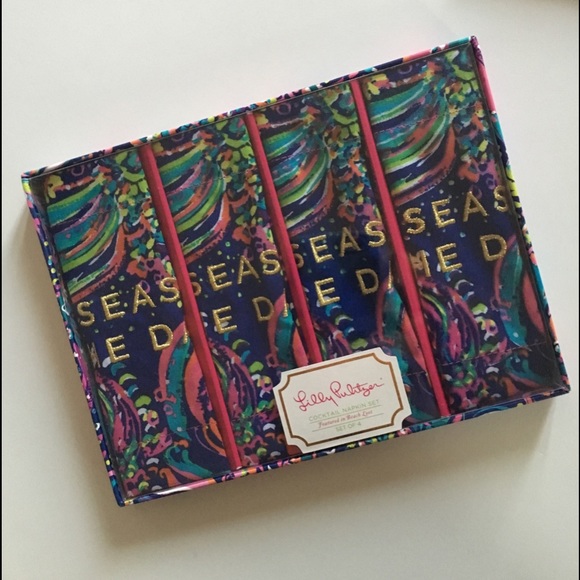 Lilly Pulitzer Other - Lily Pulitzer Set: 4 Cocktail Napkins Seas the Day